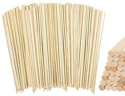 KAPSING 150 Stücke 30cm Holzstäbe zum Basteln Rundholz Holzstäbchen Zuckerwatte Stäbe Holzstab Stäbchen Holz Kompatibel mit Architektonische Modelliermaterialien