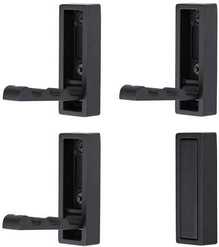 SYZOW 4 Stück Klapphaken Wandhaken Faltbare Wandhalterung 90° Klappbar Kleiderhaken Kopfhörer Halterung mit Schrauben für Küche Bad Wand Büro Garderobe (Schwarz)