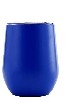 BaronHong 12OZ Weinbecher aus Edelstahl mit Deckel. Stielloser doppelwandiger isolierter Weinbecher (Königsblau, M)