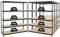PROREGAL Mega Deal 5er-Set Schwerlastregale Giant Elephant 180x150x45cm mit 5 Ebenen Fachlast 200kg Schwarz, Kellerregal, Steckregal, Garagenregal, Lagerregal