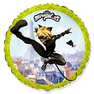 Ballonim® Cat Noir rund ca. 45cm Luftballons Folienballon Party Dekoration Geburtstag