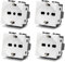 BRATEK 4 Prese schuko compatibili con bticino matix 2P+T 16A, Presa schuko da muro, Frutti elettrici compatibili con Bticino