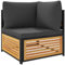 vidaXL Garten Ecksofa, Mittelsofa mit Kissen, Modular Loungesofa für Garten Terrasse, Gartensofa Gartensessel Gartenmöbel, Massivholz Akazie