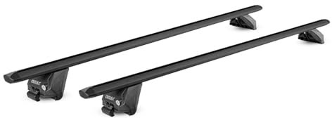 OMAC Dachträger Grundtäger kompatibel mit Renault Kadjar 2015-2022 Aluminium ABE 100kg Schwarz 2tlg Geschlossene Reling für Fahrradträger, Dachboxen, Skiträger Schwerlast-Abschließbar