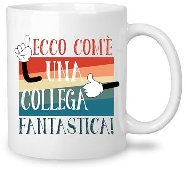 Yufansd Mug Tazza Regalo Collega Che Va Via 'Ecco Come una Collega Fantastica' Idea Regali Collega Compleanno Regalo di Addio al Collega, Regalo Collega Pensionamento Tazza Ceramica 350 ML (Collega)