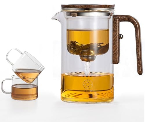 Enchanti Tea Witchcraft Teapot, Enchanting Tea Pot Magic Tea Pot, Magic Glass Teapot with Strainer (520 ml + 2 Cups)