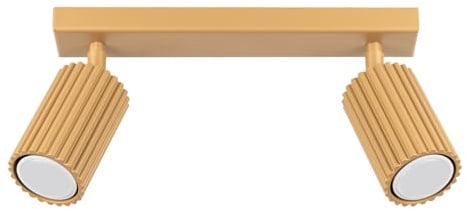 SOLLUX lighting Deckenlampe Deckenleuchte Deckenstrahler Aluminium 2 Flammig 30 x 6,5 x 16,5 cm Karbon Gold