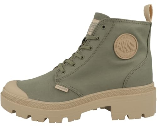 Palladium PALLABASE Twill Damenstiefel, Grün, Größe 42 EU, grün, 42 EU