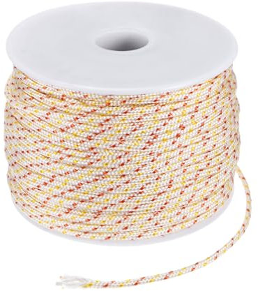 M METERXITY Recoil Starter Rope Pull Cord 2.5mm 60m Pull Starter Rope Nylon Pull Cord Pull Starter Rope for Mower/Chainsaw/Trimmer/Brush Cutter [White Red Yellow]