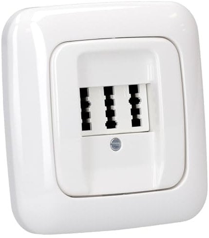 Busch-Jaeger Reflex SI Set: 1x Rutenbeck Anschlußdose TAE 3x6 NFN Up0 rw mit Zentralscheibe + 1x 2511-214 1-fach Rahmen Alpinweiß