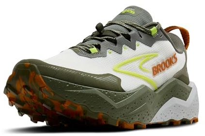 Brooks Homme Caldera 8 Trail-Runners, Dusty Olive Lime Oyster, 45.5 EU