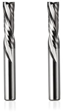 EU_HOZLY 6 mm fusto 2 flauto Down Cut fresa millionica fresa CNC, lunghezza di taglio 22 mm, fresa elicoidale per legno, router bit, fresa elicoidale per fresa superiore, 2 pezzi (6×6×22mm)