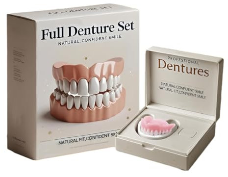 Neslemy Advanced Customized Full Denture Set Bikenda en silicone, Neslemy pour les dents, doux et confortable (1)