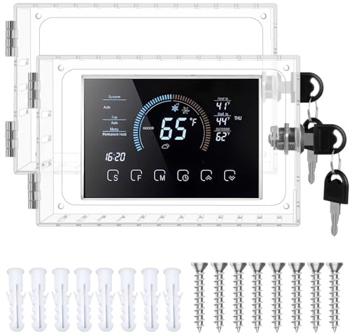 yeeplant 2 cajas de bloqueo de termostato con llave, protectores de termostato de pared seguros, se adapta a Nest y más, 7.2 x 4.7 x 2.2 pulgadas