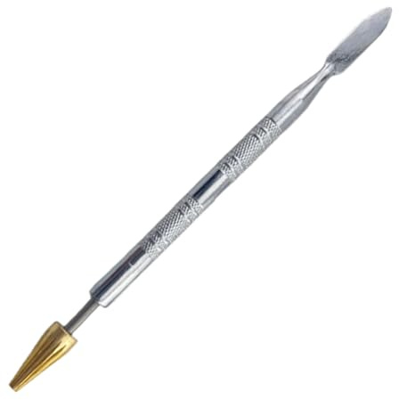 Leather Edge Dye Pen, Dual Head Stainless Steel & Copper Roller Tool, Cone Head for Smooth Edge Painting, Oil Paint Applicator with Knurled Handle & Bearing Glide for Leathercraft
