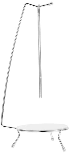 Roleader Soporte Colgante para Brochetas de Barbacoa Base Antigoteo y 2 Pinchos de Acero Inoxidable Estante Vertical para Asados al Aire Libre y Camping