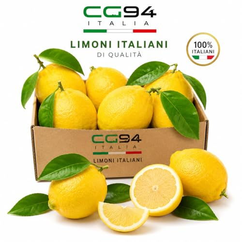 CG94 Confezione - Limoni Freschi Italiani, 2 Kg, Extra Large, 100% Naturali, Ideali per Dolci, Cocktail e Spremute