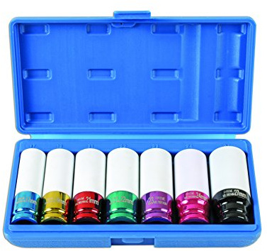 Laser 6723 Alloy Wheel Nut Socket Set 1/2D 7pc