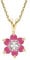 Ivy Gems 9ct Yellow Gold Ruby and Diamond Flower Pendant on 46cm Rope Chain