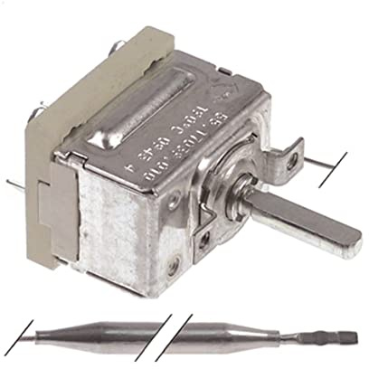 EGO 55.17039.040 Thermostat max. Temperatur 190°C 1-polig Fühler ø 6x115mm 1NO 130-190°C Achse 6x4,6x23mm Drehwinkel 270° 16A