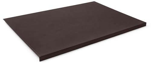 Eglooh - Calliope - Schreibtischunterlage Leder Dunkel Braun mit Kantenschutz cm 70x50 - Gewinkelte Schreibunterlage mit Aufbau aus Stahl, handwerkliche Nähten und rutschfester Boden - Made in Italy