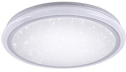 LeuchtenDirekt, LED Deckenleuchte, Ø40cm, dimmbar mit Fernbedienung, RGB-Farbwechsel, Farbtemperatur einstellbar, warmweiss - kaltweiss, Nachtlicht, Sternenhimmel