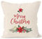 Autiga Kissenbezug Weihnachten Merry Christmas Blumen Weihnachtsstern Christstern Kissen-Hülle traditionell Natur 40cm x 40cm