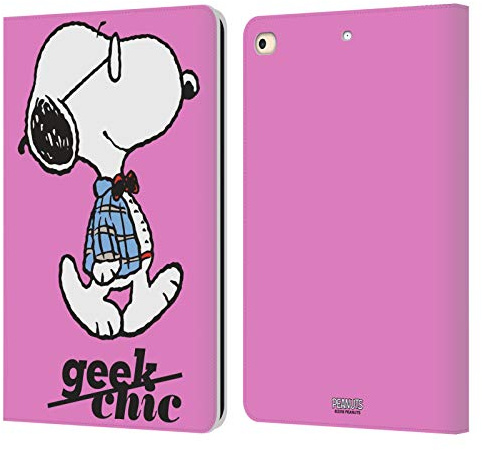 Head Case Designs Officially Licensed Peanuts Joe Preppy The Many Faces Of Snoopy Leather Wallet Case Compatible With Apple iPad 9.7 2017 / iPad 9.7 2018