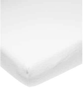 Meyco 567090 Spannbettlaken, Molton, Stretch, 90 x 200 cm, für Einzelbett, 80% Baumwolle und 20% Polyester, Weiß