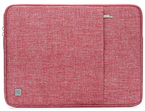 NIDOO 14 Pouces Housse Pochette de Protection Ordinateur Portable Sacoche Imperméable pour 15 Microsoft Surface Laptop 3/14 Chromebook S330 / ThinkPad T490s T495 T495s /14 Dell Latitude 14, Rouge