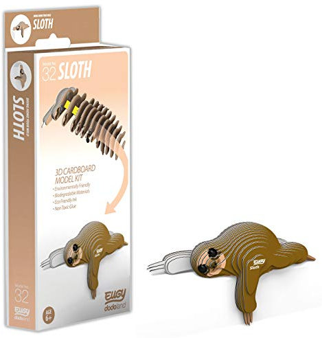 EUGY 3D Sloth Model, Craft Kit Age 6+