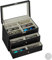 Relaxdays Brillenbox 18 Brillen, Aufbewahrung Sonnenbrillen, HBT: 22,5 x 33,5 x 19 cm, Kunstleder Brillenkoffer, schwarz