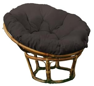 chilly pilley Papasansessel Rundkissen RundRattansessel Auflage Sesselkissen Gartenkissen Sitzkissen Garten Kissen Gesteppt mit Schlaufen (80cm, Schwarz)