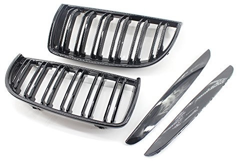 Doppelbrücke Kühlergrill Front Nieren Grill Grill Grill Grill Glänzend Schwarz für E90 E91 05-08