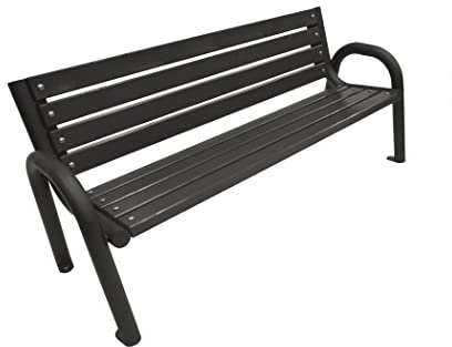 Primario Grande Gartenbank, Parkbank Holz - Gartenmöbel, Outdoor Bank mit 350kg Tragfähigkeit - Sitzbank Wetterfeste, Design Skandinavische (Primario Palisander, 175cm - Gesamtlänge der Bank, CE)