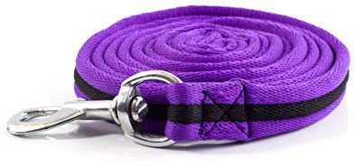 Gee Tac Soft Lead Rope/Lunge Line Dog Lead 2.4m PURPLE / BLACK
