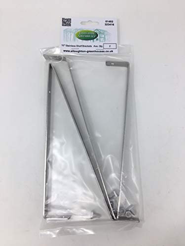 10 Stainless Steel Elloughton Greenhouses® Shelf Brackets with Nuts and Bolts