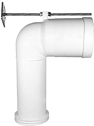 Inbagno Curva Tecnica traslata per Scarico a Terra, Regolazione da 6 a 15 cm, riducibile su Misura