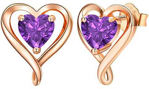 LAVUMO Herz Ohrringe Silber 925/Messing Rosegold Gold Damen Ohrstecker | Geschenke für Frauen Freundin Mama Beste Freundin Mutter Oma zum Geburtstag Valentinstag Weihnachten Schmuck Damen