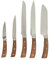 Gers Equipement Set Coltelli da Cucina con Manico in Legno di Nocciola, Lama in Acciaio Inox, 5 Pezzi