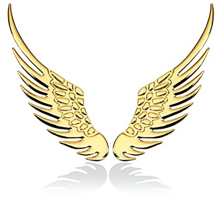 EQLEF Autoaufkleber 3D Flügel Aufkleber Auto Sticker Styling Mode Metall Aufkleber Auto Zubehör (1 Paar) (Gold)