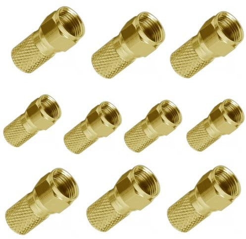 AC-Sat-Corner 10x F-Stecker 5mm vergoldet Breite Mutter HQ Qualität