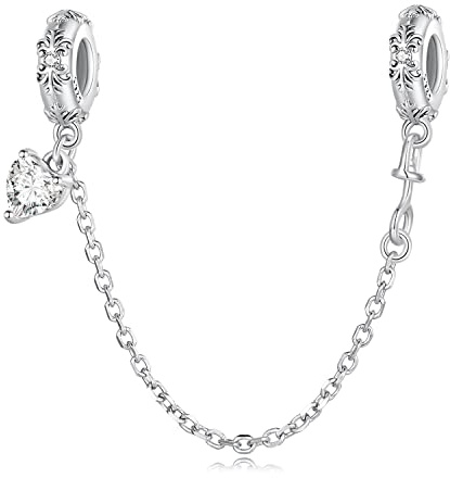 Clip Sicherheitskette für Pandora Armband Sterling Silber Valentinstag Halloween Weihnachten Charm Liebe Kreuz Blume Sicherheitskette für Frauen