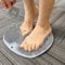 SZZYXD Tapis de douche exfoliant pour pieds de douche, tapis de bain exfoliant, tapis de lavage mural antidérapant avec ventouses pour homme et femme (gris)