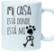 El Cajon Friki Tazas Originales de café y desayuno para Regalar a Amantes de los Perros y Gatos - Mi casa está donde está mi mascota - Cerámica 350 ml