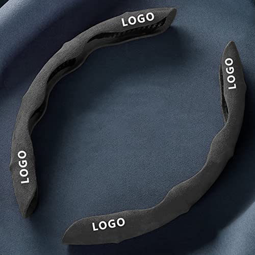 Anpassen Logo 2 Stück Universal Auto Lenkradhülle, Universal Carbon Anti Rutsch Lenkradabdeckung, segmentierter Lenkradschutz - Zubehör Auto Innenraum für Sommer und Winter Lenkradschoner