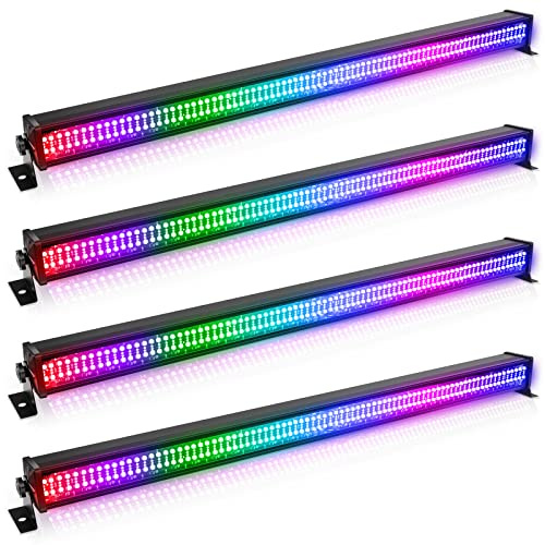 RGBW Wallwasher Strahler, UKing 336 LEDs 80W Bühnenlicht Bar Wash Lights Wall Washer Strip dmx512 Control Control DJ Bühnenbeleuchtung für Indoor Disco Party Kirche Geburtstag Bar Hochzeit, 4 Stück