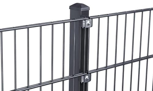 Doppelstabmattenzaun Set 868 Anthrazit| Stabmattenzaun | Mit VA Klemmhalter | Gartenzaun | Komplett Set | 163 cm-20