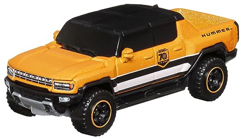 Matchbox Moving Parts 70 Years Special Edition Druckguss-Fahrzeug – HMV12 ~ inspiriert von 2022 Hummer EV ~ 3/5 Orange und Schwarz