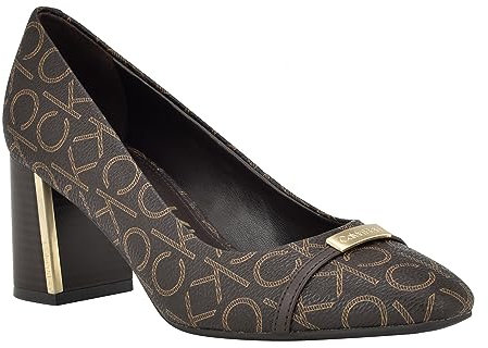 Calvin Klein Damen Unesta Pumps, Brown Logo 200, 37 EU